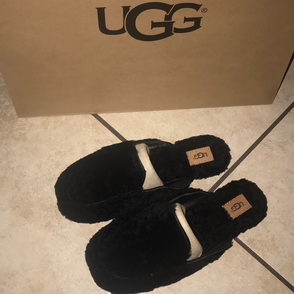 WOMENS UGG Lane Fluff Loafer Black - Picture 2 of 6